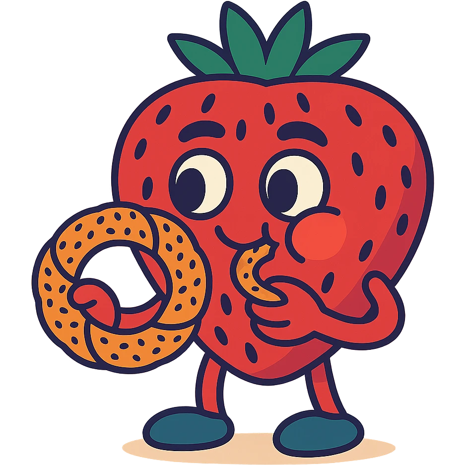 simit yiyen çilek emoji
