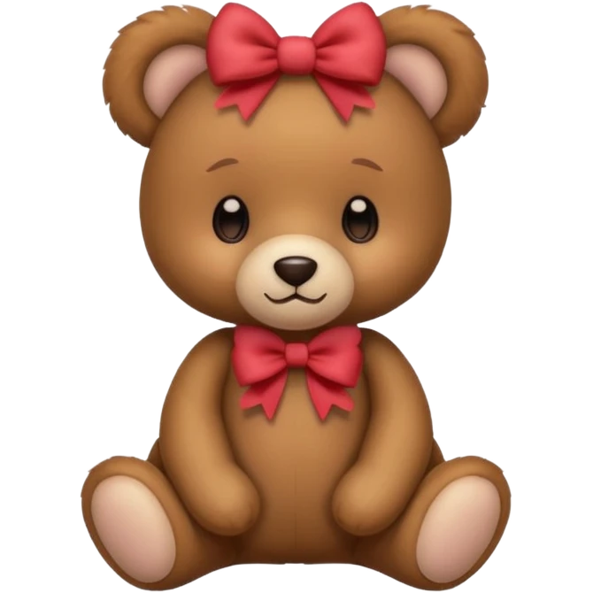 cute teddy bear with bows on both the ears emoji