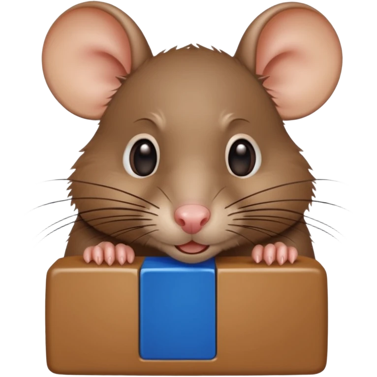 raton comiendo bloque azul emoji