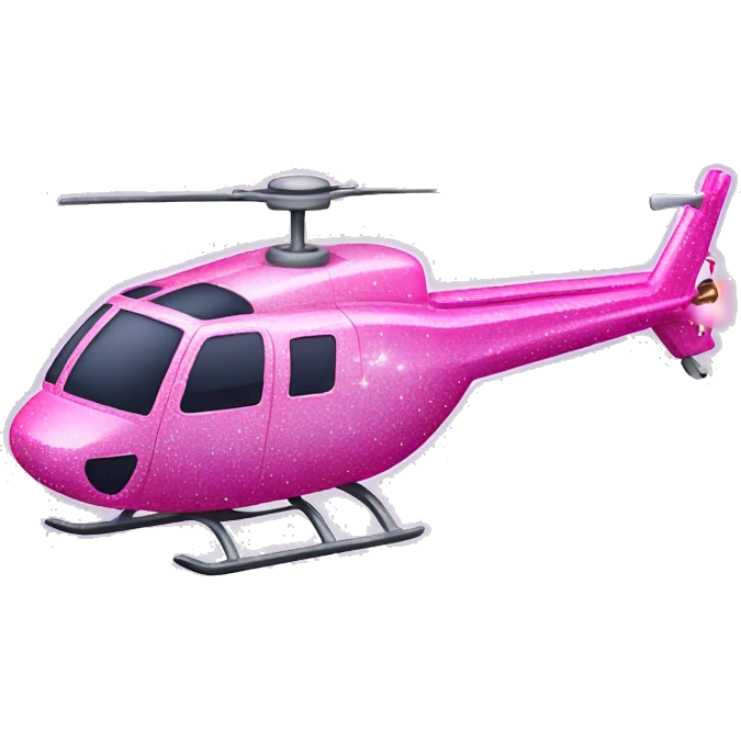 Pink ombre helicopter with glitter  emoji