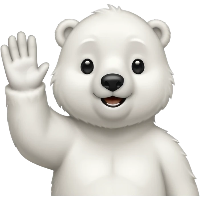 polar bear waving emoji