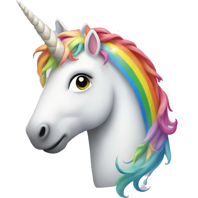 Unicorn with rainbow emoji