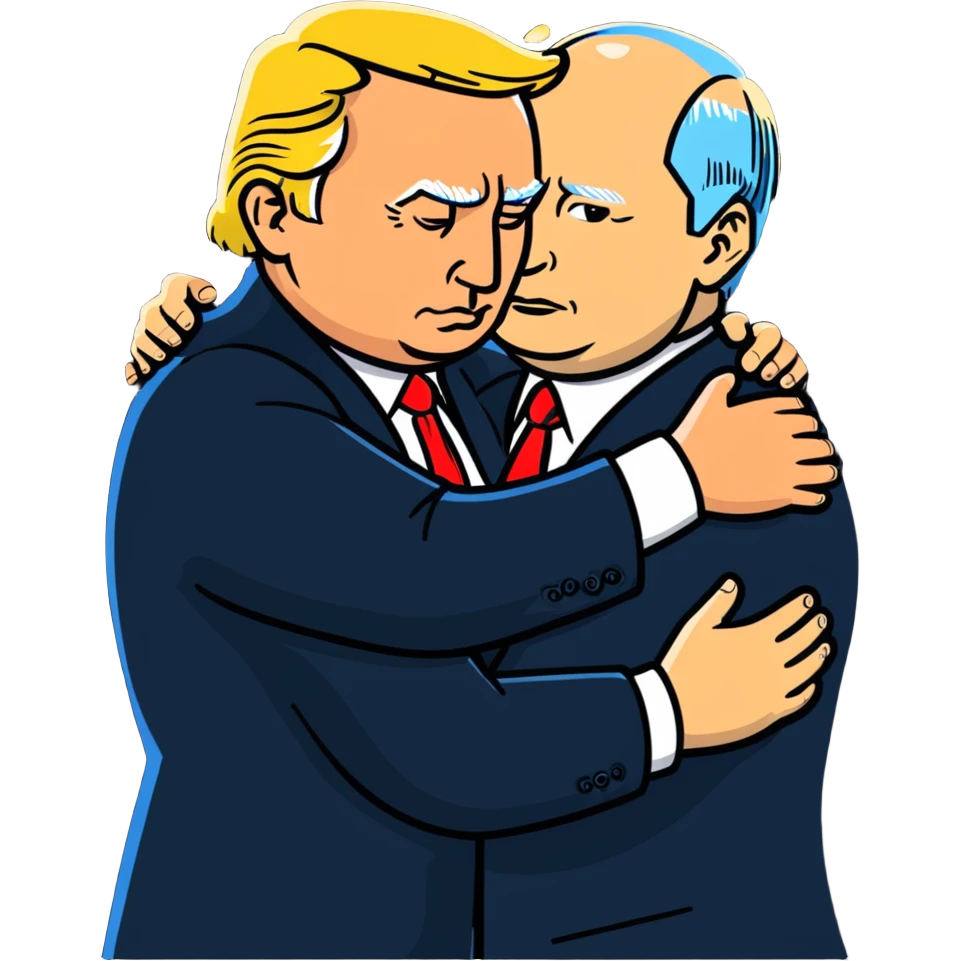 Putin and Trump hugging emoji