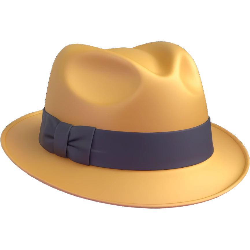A gold fedora emoji emoji