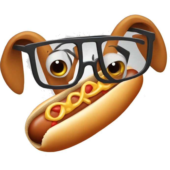 Hotdog with glasses emoji