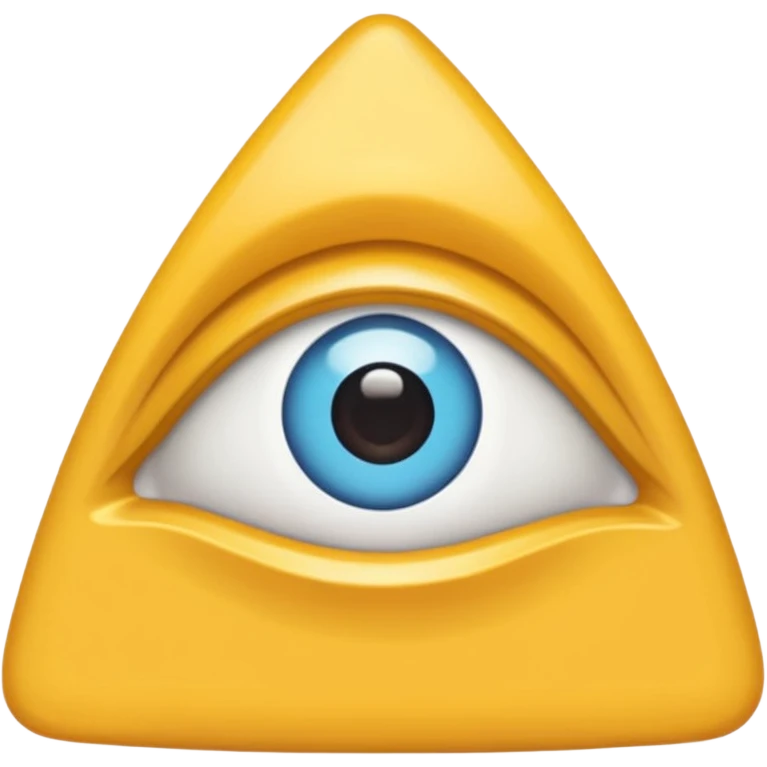 Un ojo atravesado en una de las líneas de un  triangulo emoji