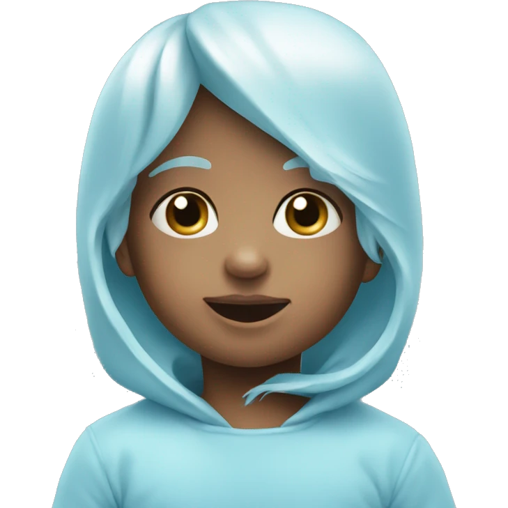 Baby blue love heart emoji