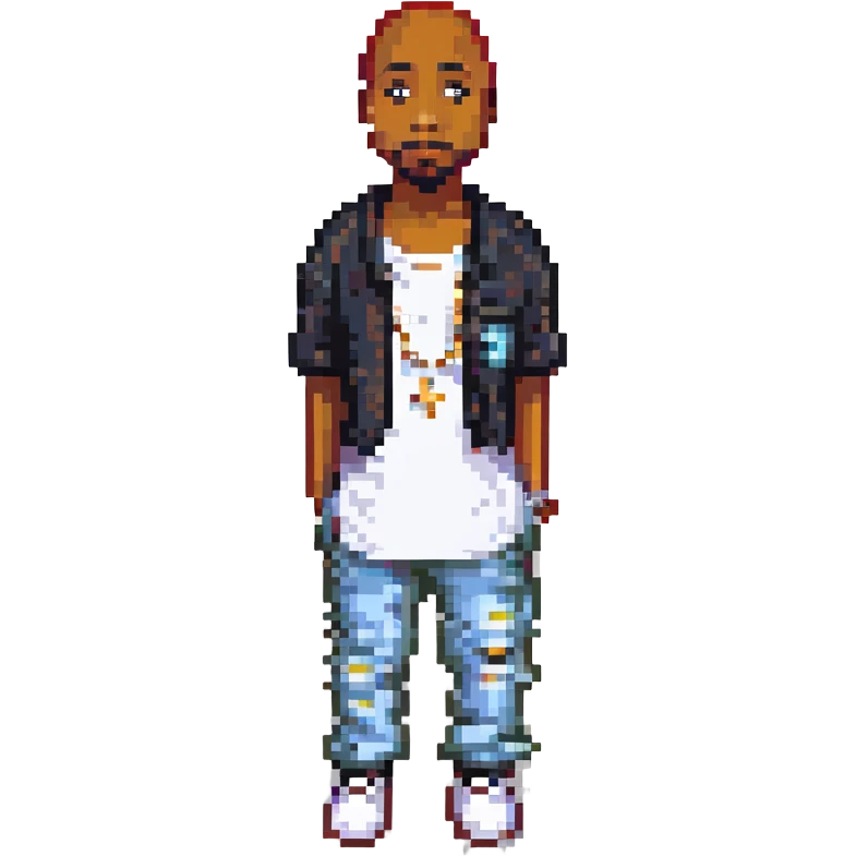 2Pac в полный рост, no background emoji