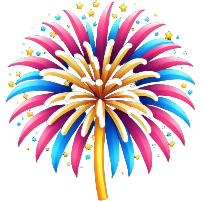 make the fireworks black with a white background. No other colors besides black and white emoji
