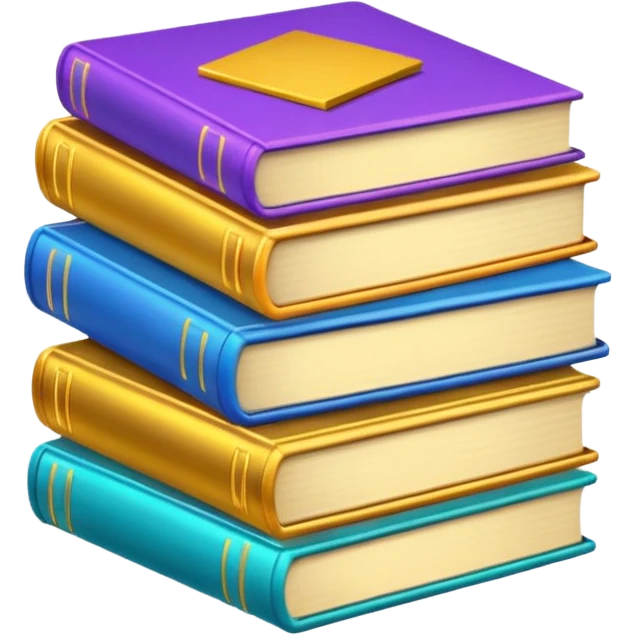 colofull books, golden glow emoji