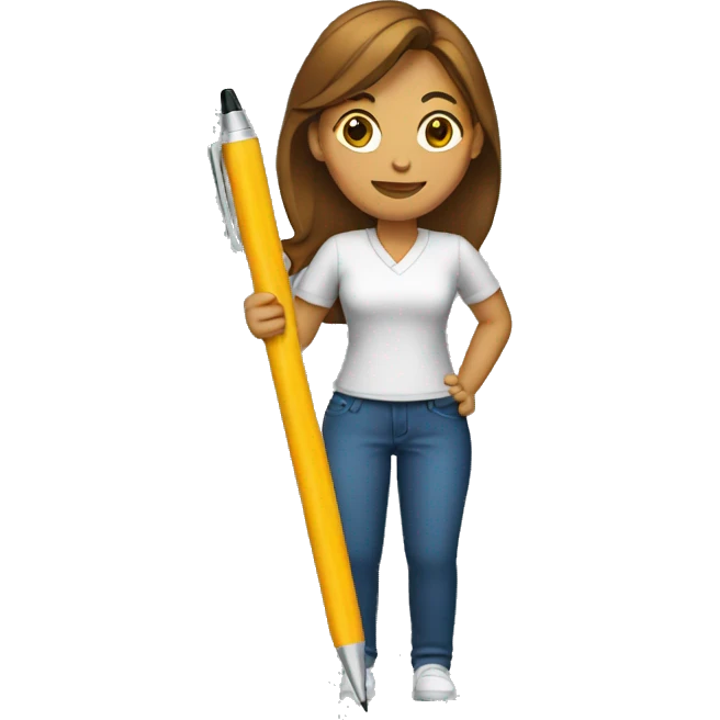 woman holding pen emoji