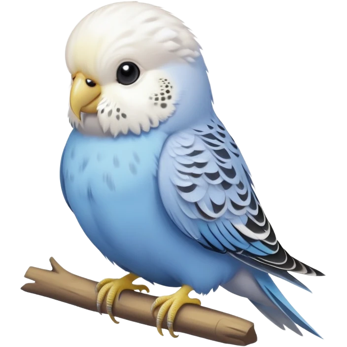 budgie, light grey with a white head emoji