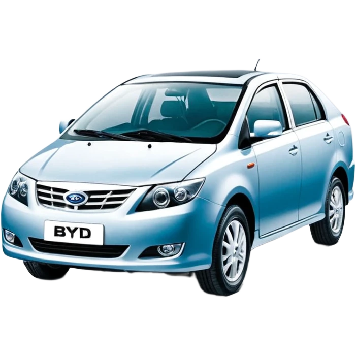 Изометрическая модель машины BYD, слегка мультяшная стилистика, прозрачный фон emoji