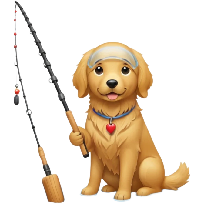 Dog fishing emoji