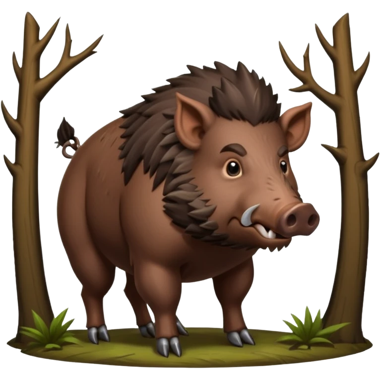 An emoji of a large wild boar, representing hunting in ancient European forests. emoji