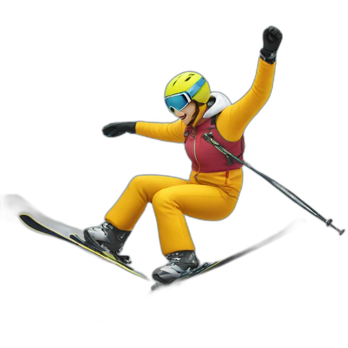 skier falling emoji