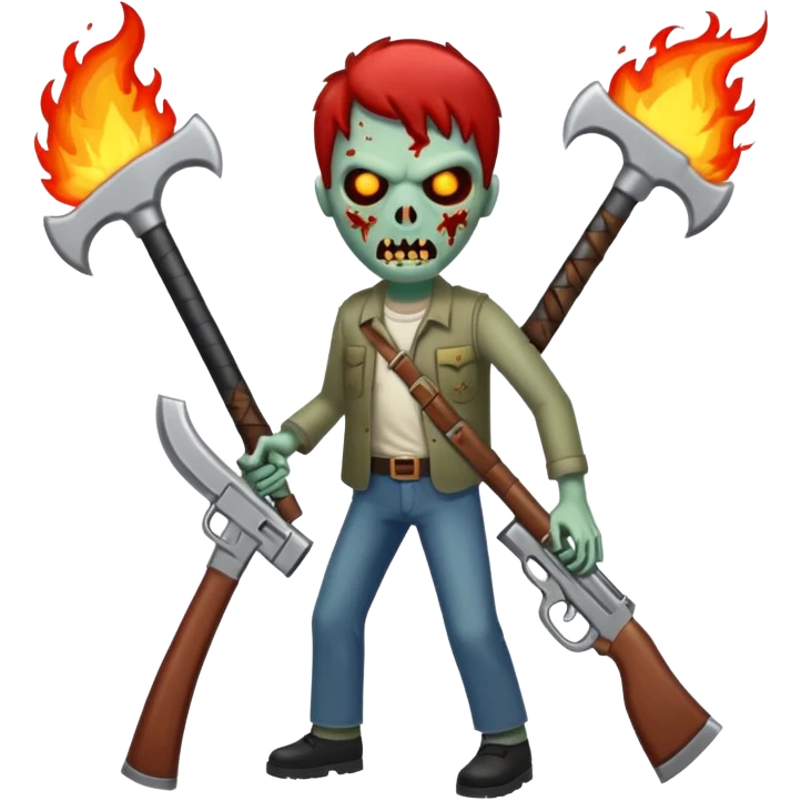 Un Zombies con armas de fuego  emoji