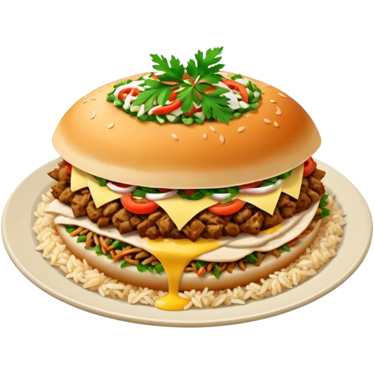 rice topped with döner emoji