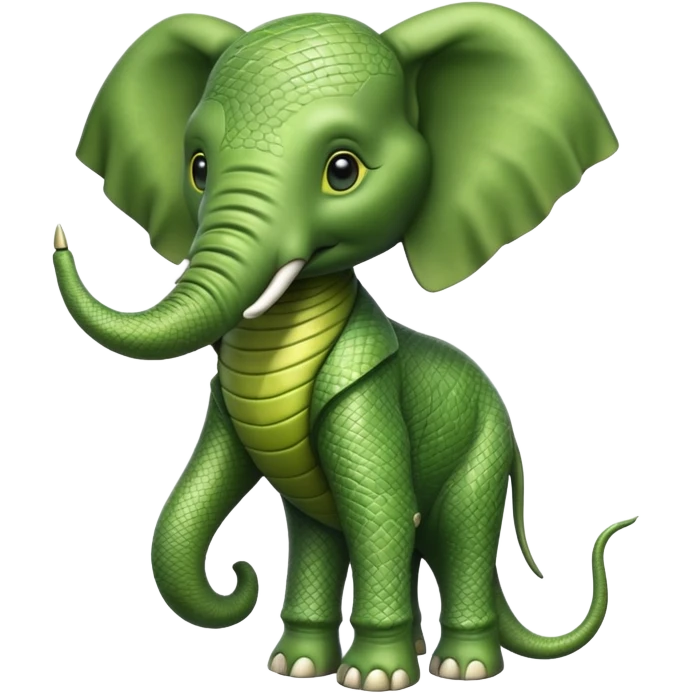 Alien elephant] full body green with snake skin  emoji