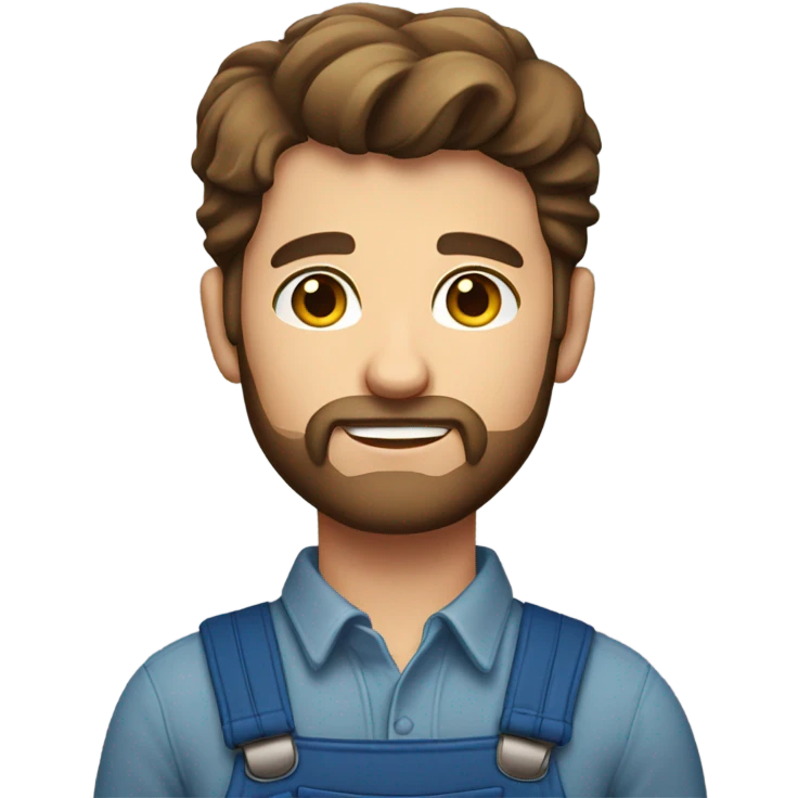 A male farmer, fair and short thin beard (brown hair and blue eyes ) emoji