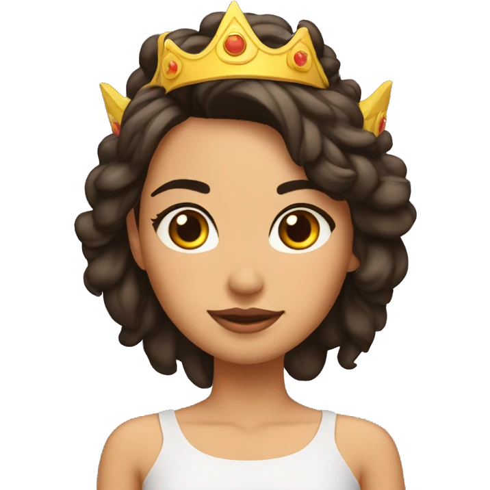 Chica piel morena con corona emoji