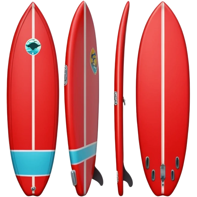 Red Surfboard with Stickers emoji