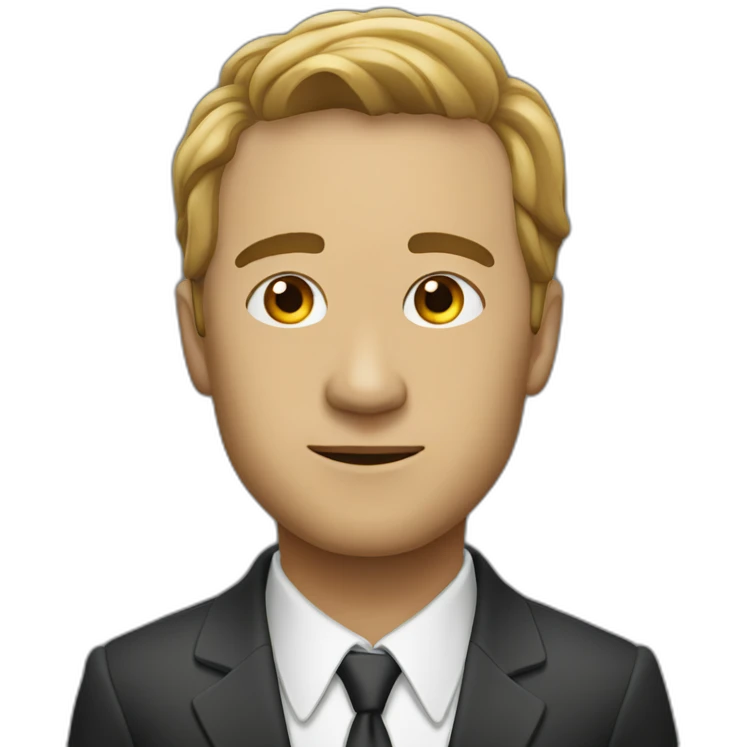 man in suit looking to the right (side view) emoji