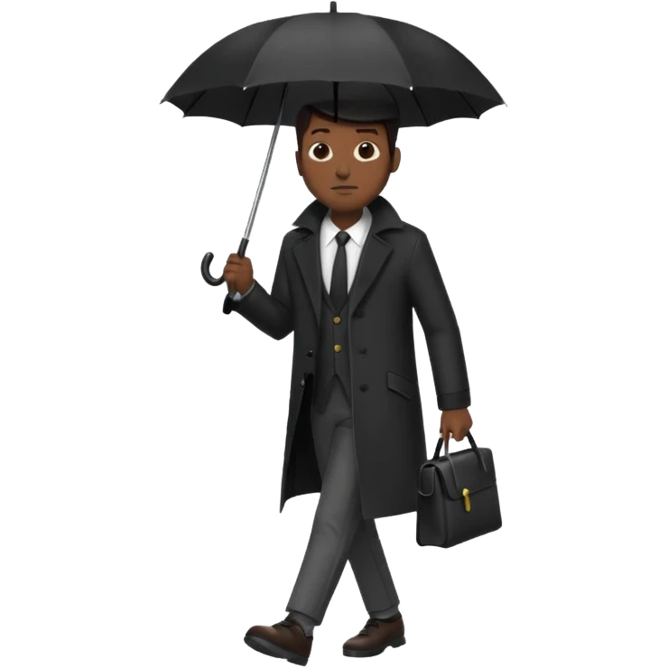 Street Umbrella Walker black man emoji