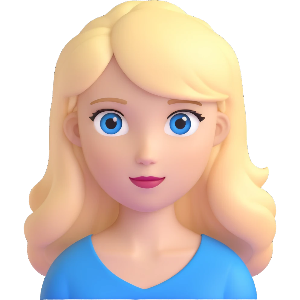 white girl with blonde hair and blue eyes emoji