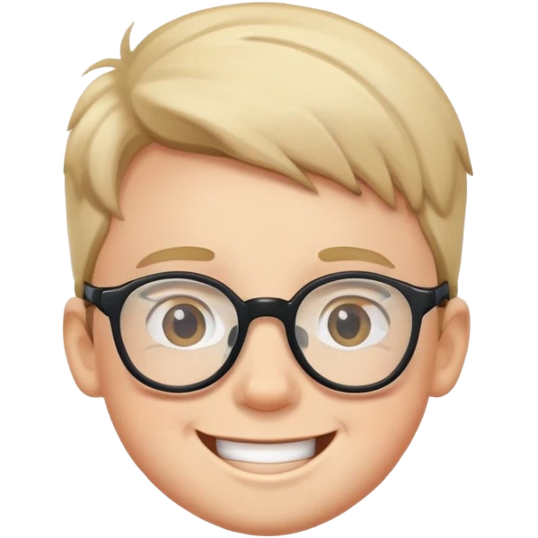happy boy in glasses emoji