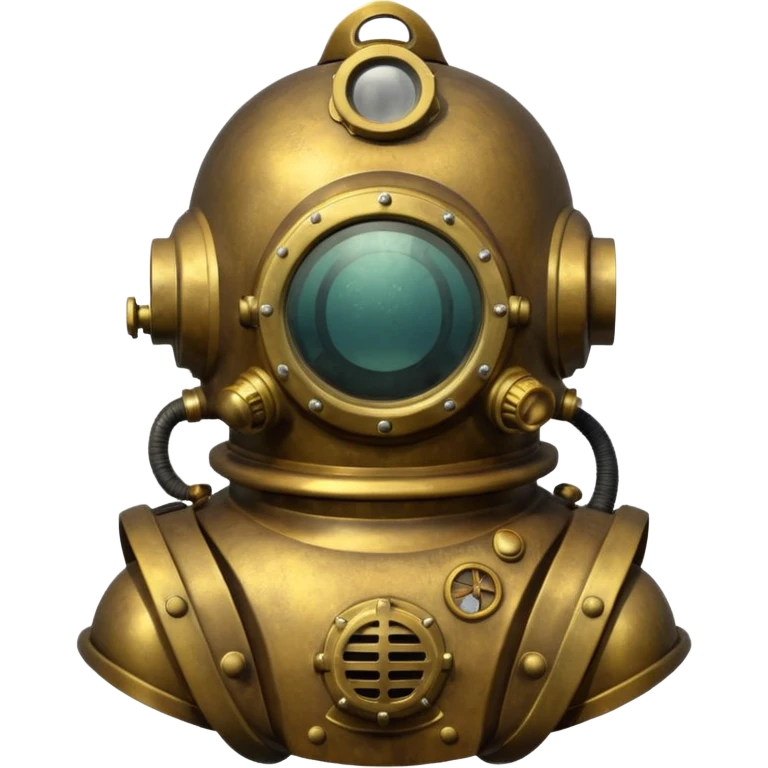 Classic brass diving helmet with diver suit emoji