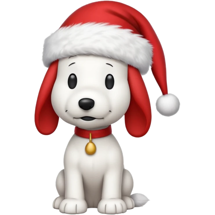 Snoopy wearing and Christmas hat emoji