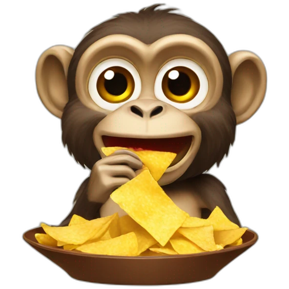 monkey eating nachos emoji