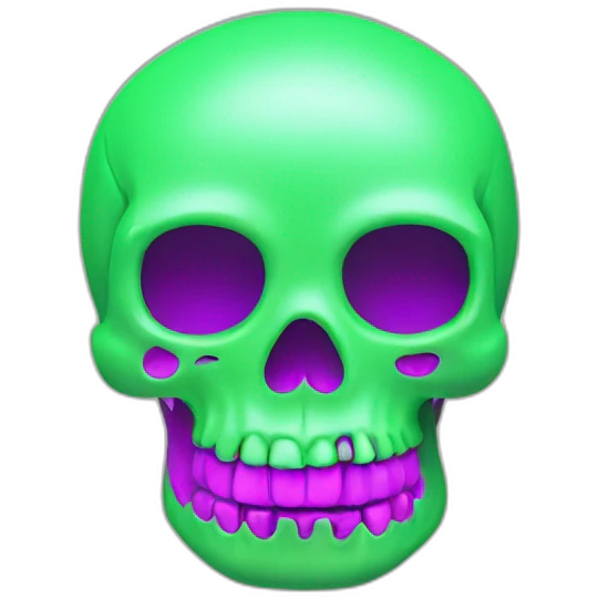 fluo toy skull emoji