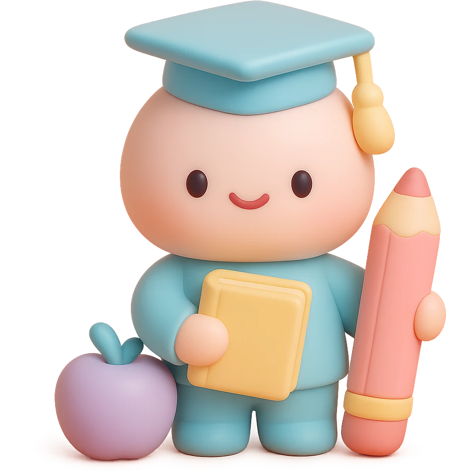 bitte etwas, was die schule repräsentiert und es soll cute sein emoji