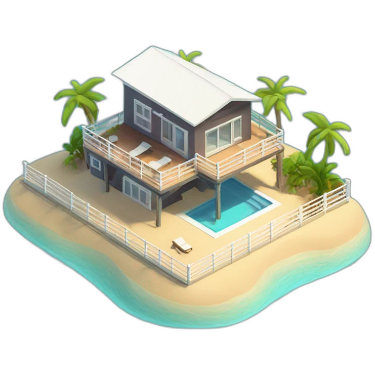 3d-isometric-Beachfront-Bungalow emoji