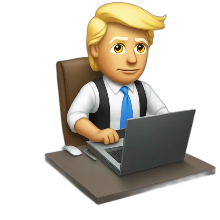 donald trump as a developer on a laptop emoji