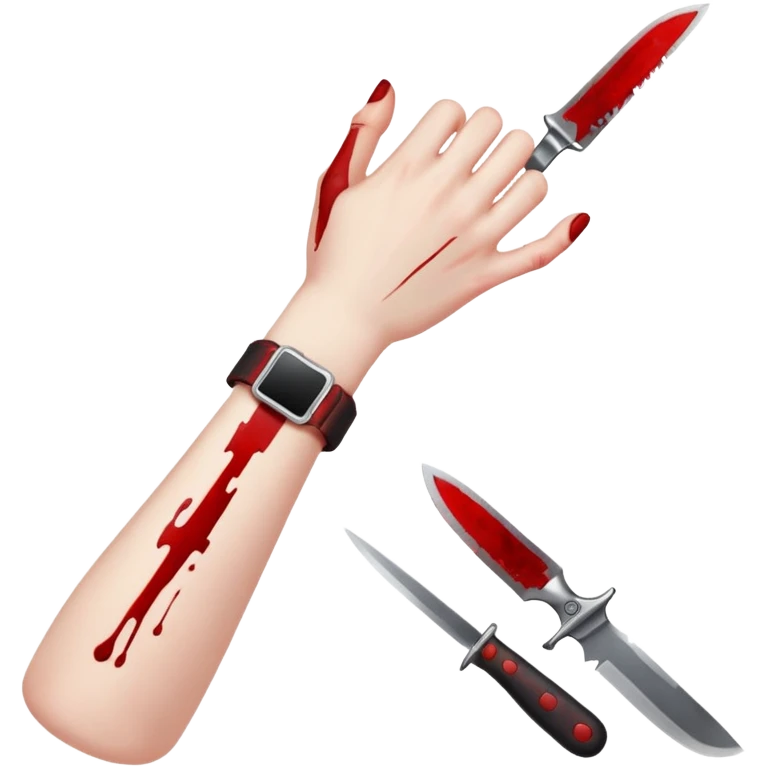 cutting wrist with blade emoji