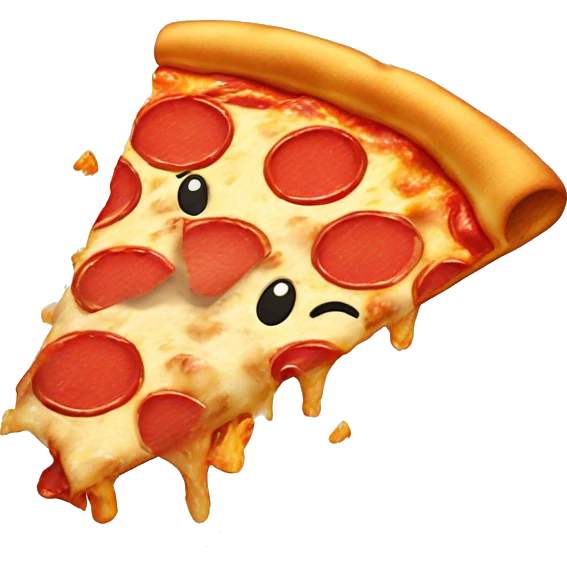 Cat eating pizza emoji