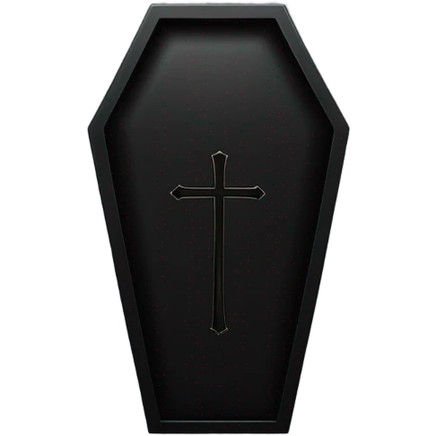 a black coffin with a cross emoji