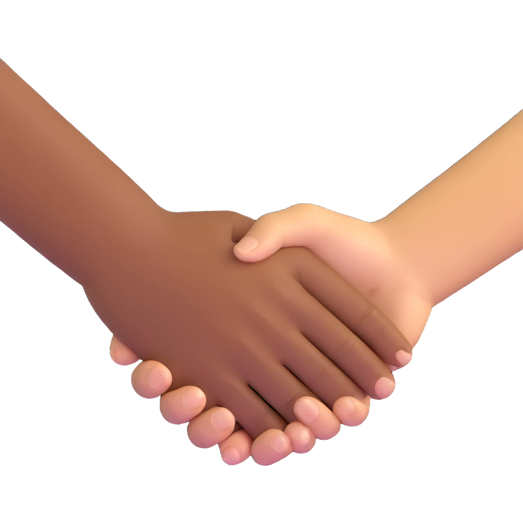 handshake, diverse skin tones, no background emoji
