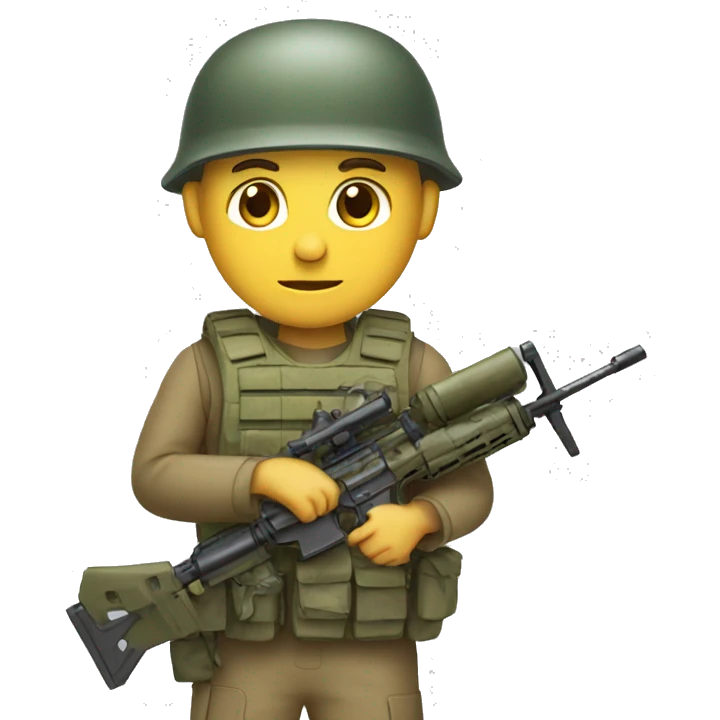 Un soldat avec une arme en main emoji