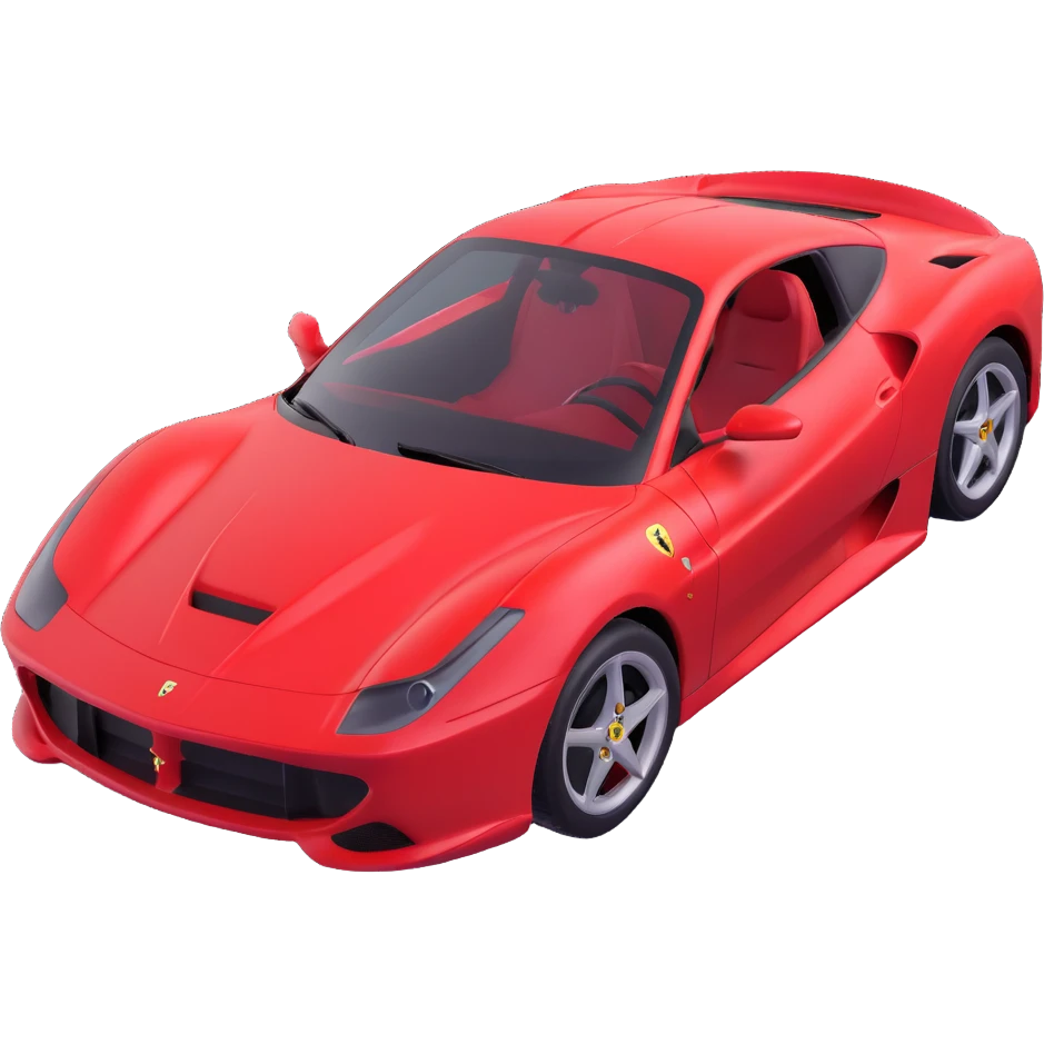 red Ferrari sports car, 3D emoji style emoji