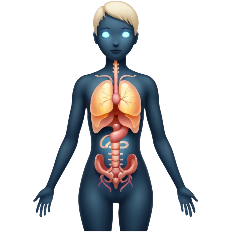 body silhouette with glowing organs emoji