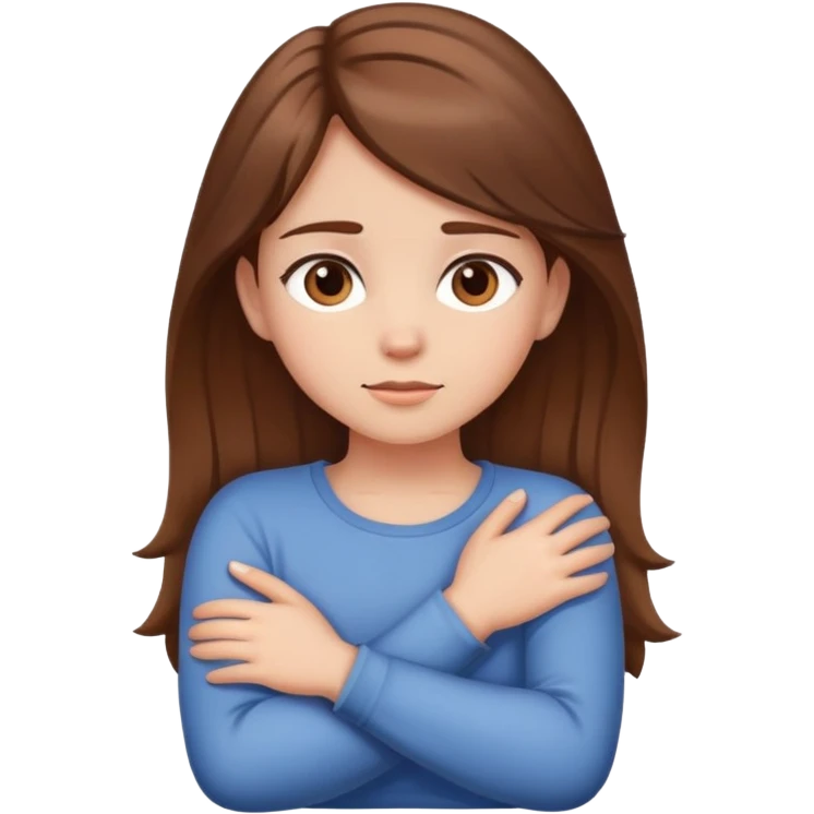 girl crossing arms around neck emoji