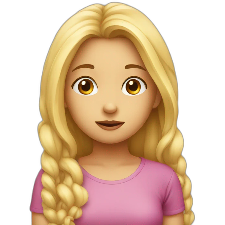 Cute girl thinking  emoji