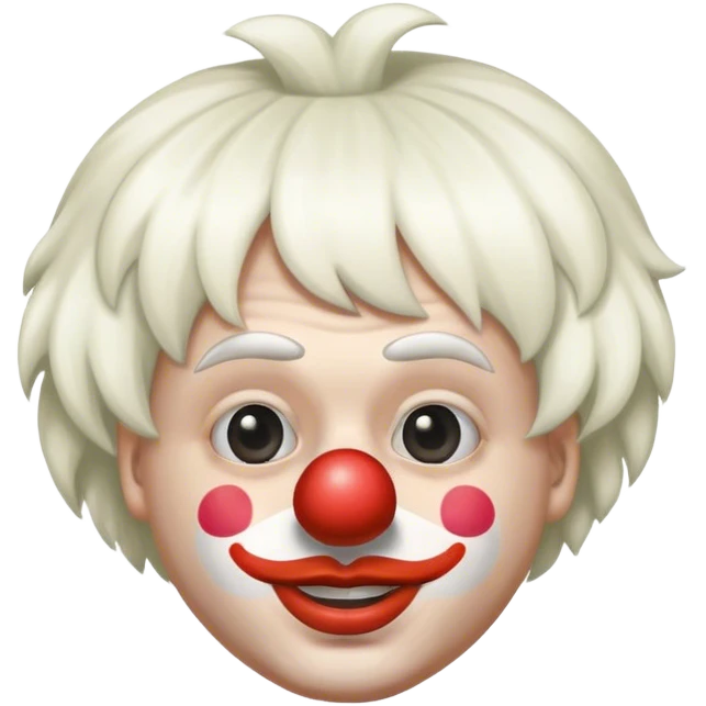Man with clown nose and wig.  emoji