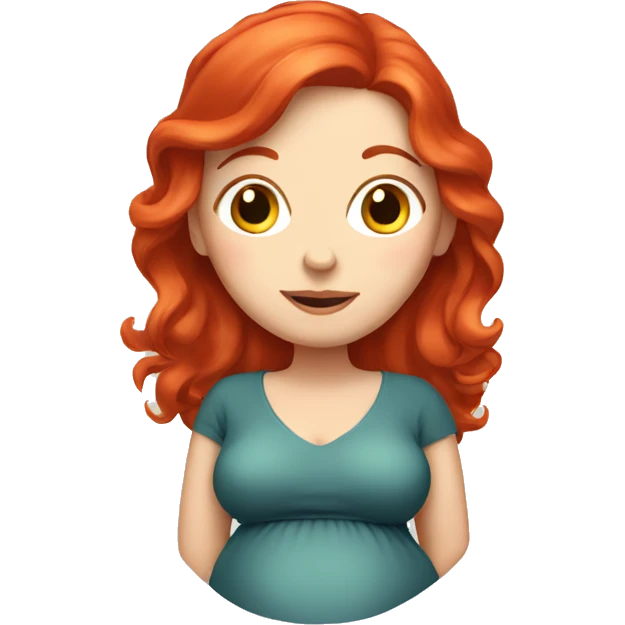 Pregnant white lady with red hair emoji