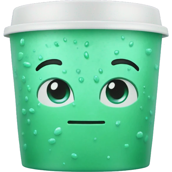 coffee with JITTERY JADE green and VAPORWAVE BLUE colors emoji