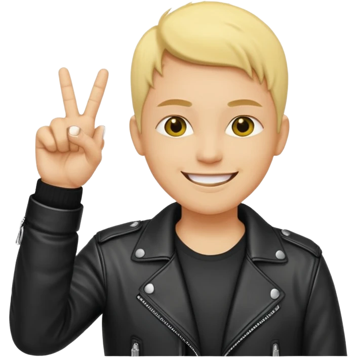 A yellow head smiling with the middle finger up emoji